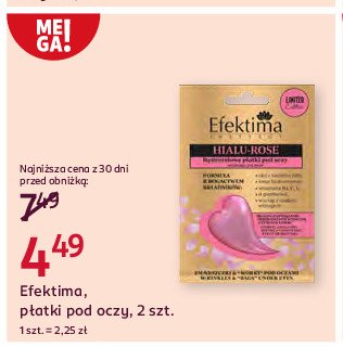 Płatki pod oczy hialu-rose Efektima promocja