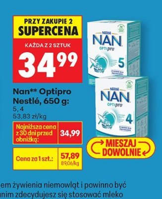 Mleko modyfikowane Nan Optipro 5, 650 g promocja w Biedronka