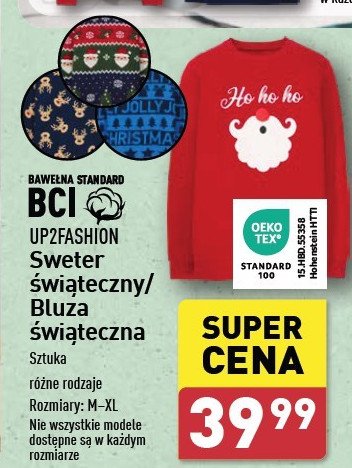 Sweter świąteczny m-xl Up2fashion promocja w Aldi