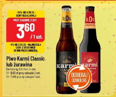 Piwo Karmi Classic lub Żurawina promocja w POLOmarket