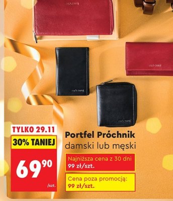 Portfel damski lub męski Próchnik promocja w Biedronka