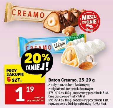 Baton Creamo, 25-29 g promocja w Twój Market