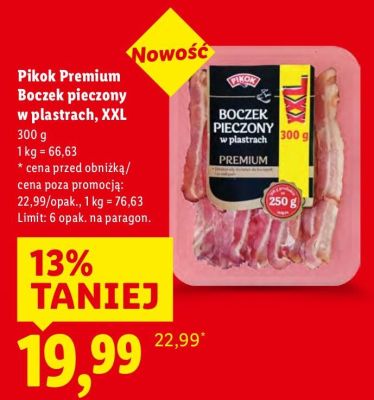 Boczek pieczony w plastrach XXL Pikok Premium promocja w Lidl