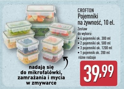 Pojemniki na żywność Crofton promocja w Aldi