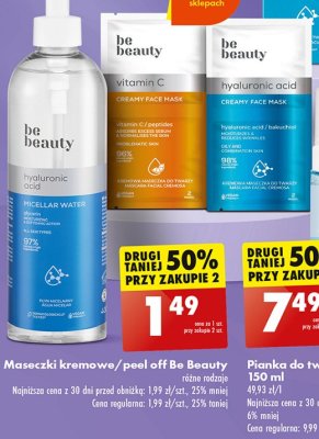 Maseczka do twarzy hyaluronic acid Be beauty Be beauty care promocja