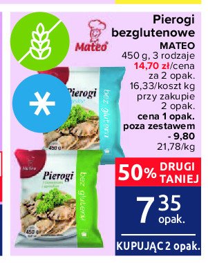 Pierogi ze szpinakiem bez glutenu Mateo dębica promocja