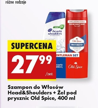 Szampon do włosów classic clean + żel pod prysznic whitewater Head&shoulders + old spice zestaw promocja w Biedronka