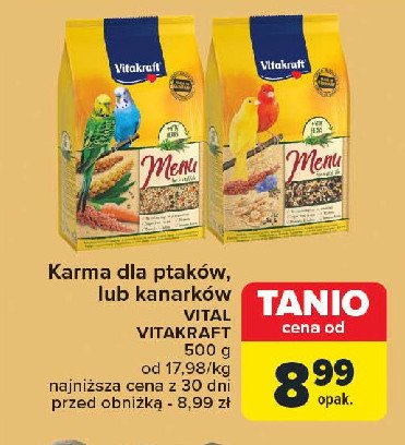 Karma dla papugi falistej Vitakraft promocja