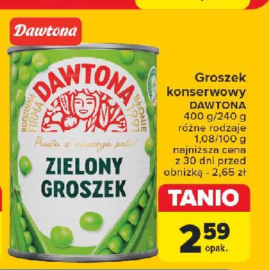 Groszek zielony Dawtona promocja