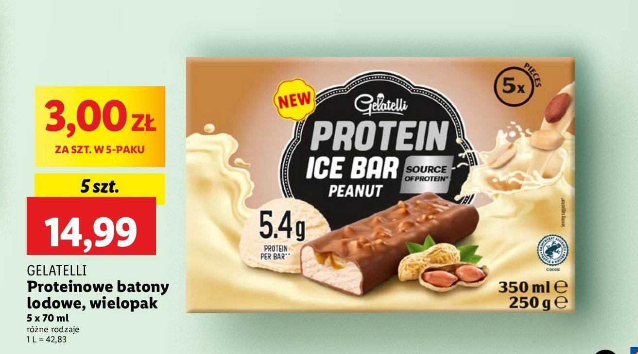 Lody peanut Gelatelli protein promocja