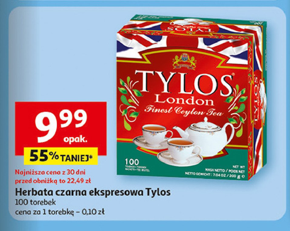 Herbata ekspresowa TYLOS CEYLON promocja w Auchan