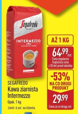 Kawa ziarnista Segafredo Intermezzo promocja w Aldi