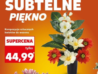 Kompozycja sztucznych kwiatów do wazonu promocja w Kaufland
