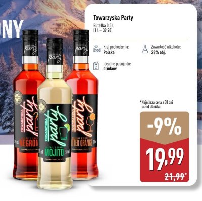 Likier Towarzyska Party Negroni promocja w Aldi