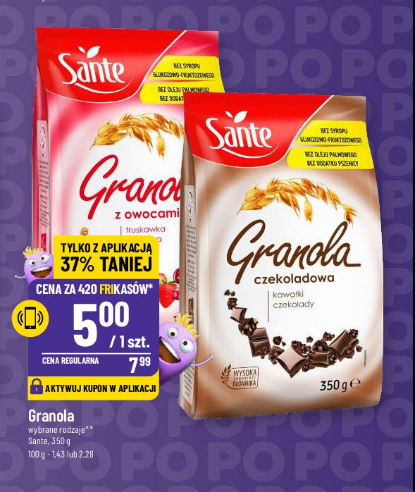 Granola owocowa Sante granola promocja
