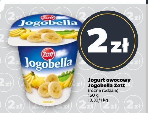 Jogurt banan Zott jogobella promocja w Netto