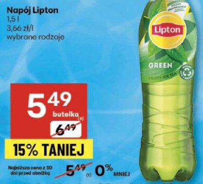 Napój Lipton 1,5 l wybrane rodzaje promocja w Delikatesy Centrum
