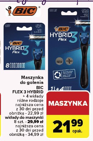 Wkłady do maszynki Bic flex 3 hybrid promocja w Carrefour