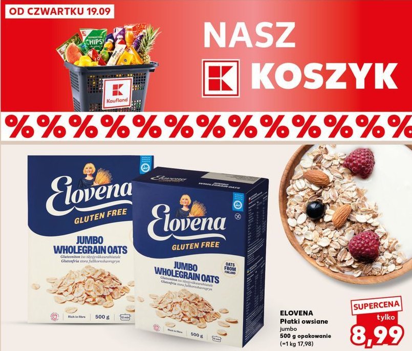 Płatki owsiane Elovena promocja