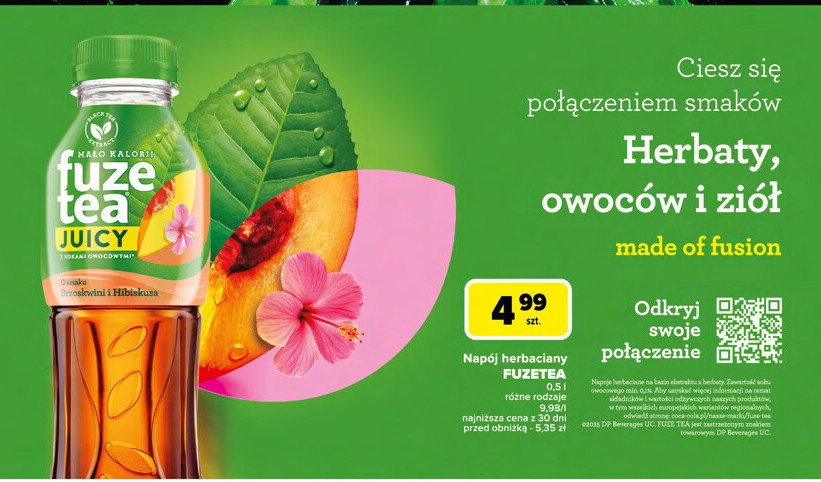 Herbata mrożona black peach hibiscus Fuzetea promocja w Carrefour Market