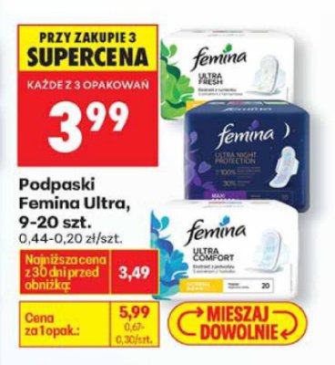 Podpaski Ultra, 9-20 szt., różne rodzaje promocja w Biedronka