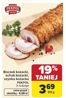 Boczek kozacki PEKPOL 3 rodzaje promocja w Carrefour