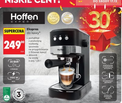 Ekspres do kawy Hoffen Expert promocja w Biedronka