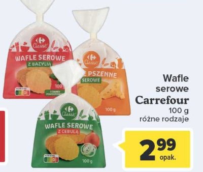 Wafle pszenne serowe Carrefour classic promocja