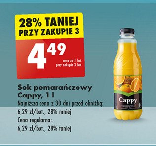 Sok pomarańczowy Cappy promocja w Biedronka