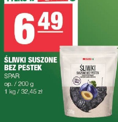Śliwki suszone bez pestek Spar promocja w SPAR