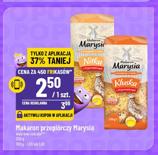 Makaron z 12 jaj przepiórczych kluska Marysia promocja