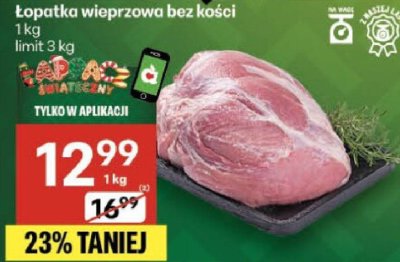 Łopatka wieprzowa bez kości promocja w Delikatesy Centrum
