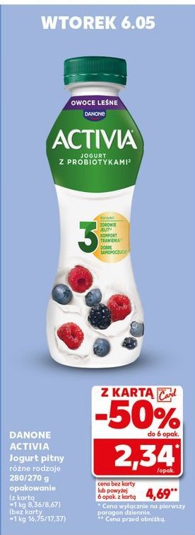 Jogurt owoce leśne Danone activia promocja w Kaufland