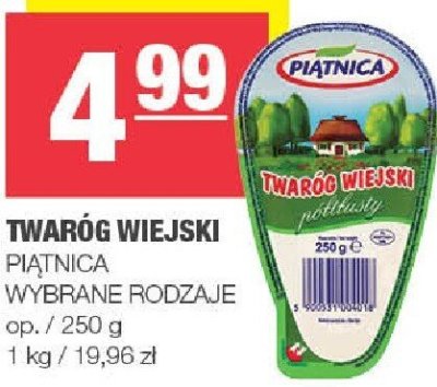 Twaróg wiejski Piątnica wybrane rodzaje promocja w SPAR