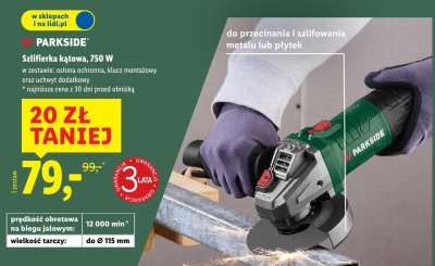 Szlifierka kątowa PARKSIDE 750 W promocja w Lidl