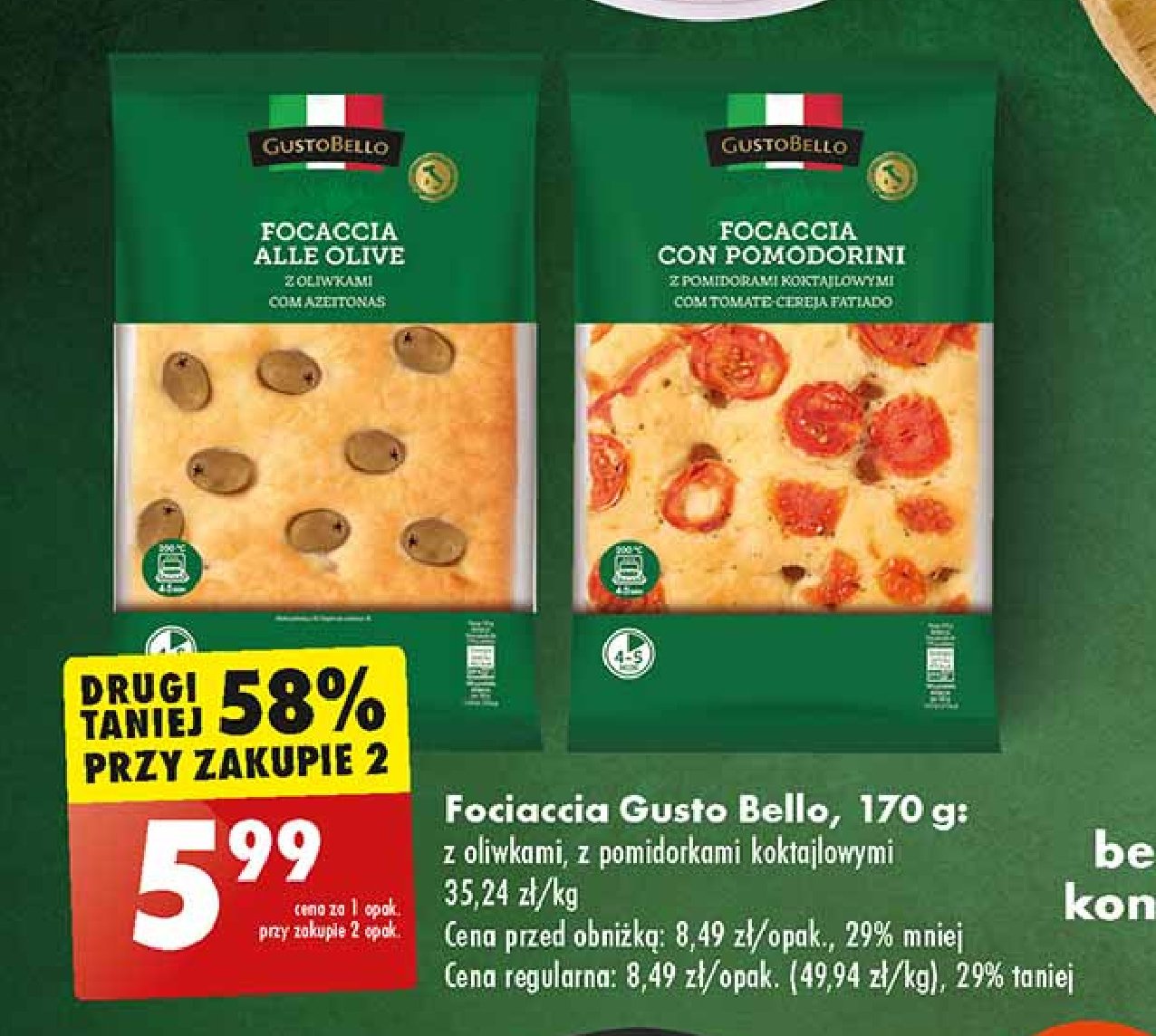 Focaccia z pomidorami Gustobello promocja