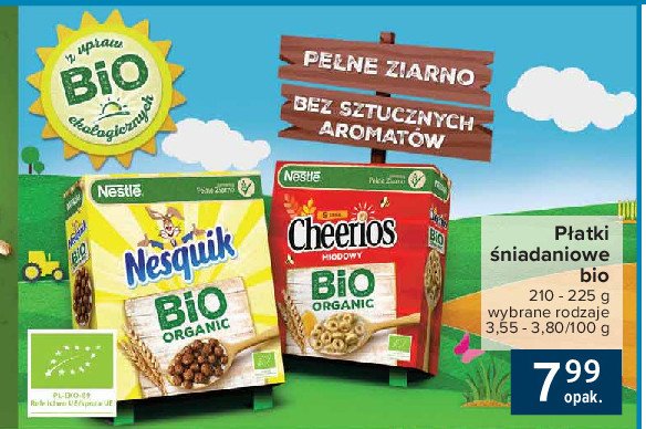 Płatki śniadaniowe bio organic Nesquik promocja