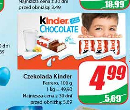 Czekoladki Kinder Chocolate promocja w Dino
