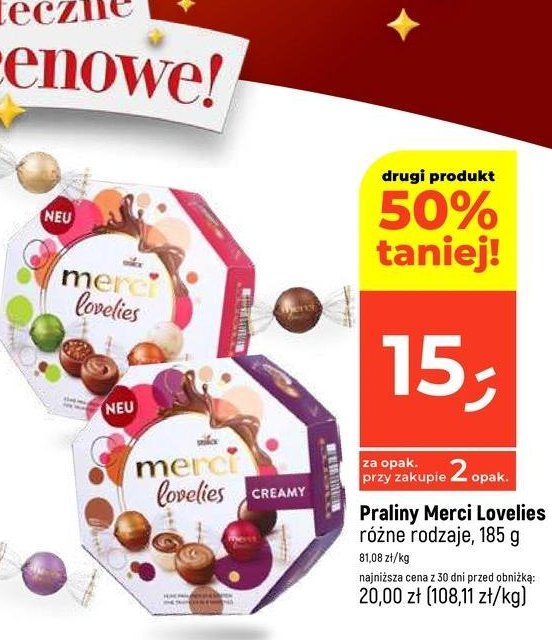 Praliny creamy Merci lovelies promocja w Dealz