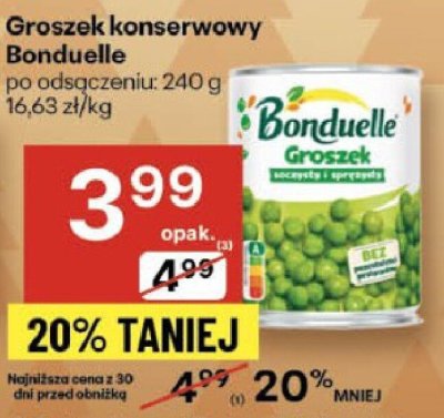 Groszek konserwowy Bonduelle po odsączeniu: 240 g wybrane rodzaje promocja w Delikatesy Centrum