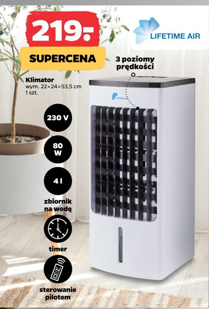 Klimatyzator 230v 80w LIFETIME promocja w Netto
