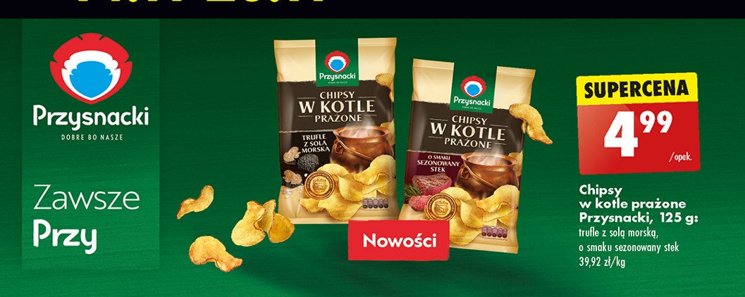 Chipsy w kotle prażone sezonowany stek Przysnacki promocja