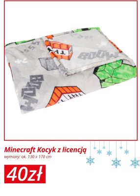 Kocyk Minecraft z licencją 130x170 cm promocja w KiK