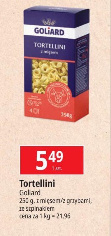 Tortellini ze szpinakiem i czosnkiem Goliard promocja