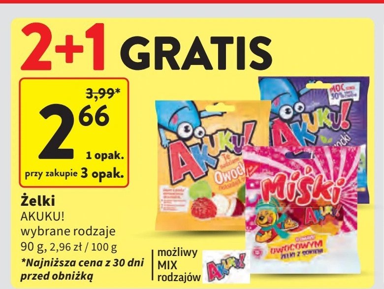 Żelki miśki Akuku! promocja w Intermarche