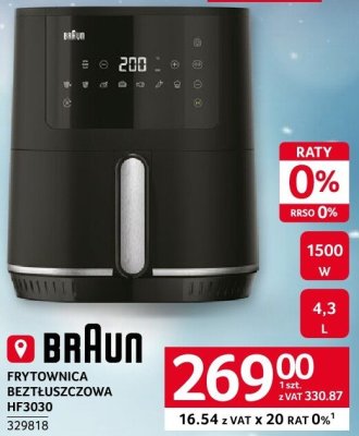 Frytownica Braun FRYTOWNICA BEZTŁUSZCZOWA HF3030 promocja w Selgros