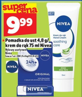 Pomadka do ust 4,8 g / krem do rąk 75 ml Nivea promocja w TOPAZ