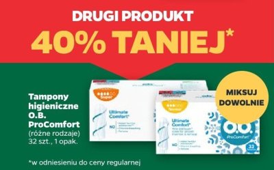 Tampony higieniczne ProComfort, różne rodzaje DRUGIE -40% promocja w Netto