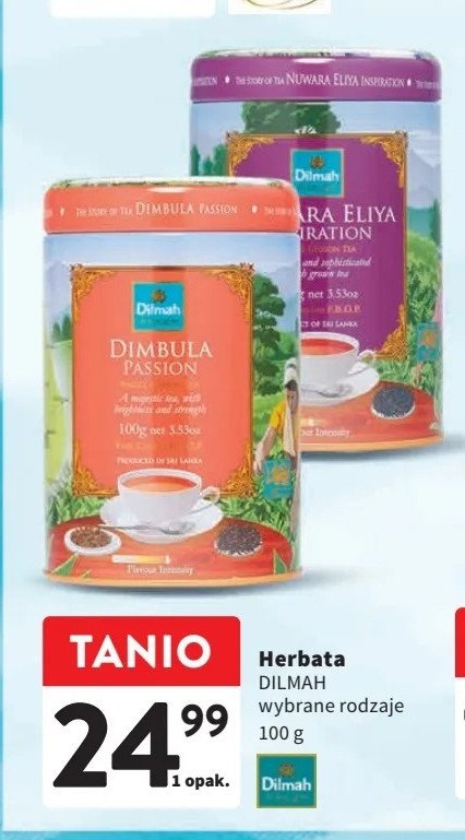 Herbata nuwara eliya inspiration w puszce Dilmah promocja