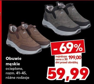 Obuwie męskie ocieplane, różne rodzaje Kaufland promocja w Kaufland